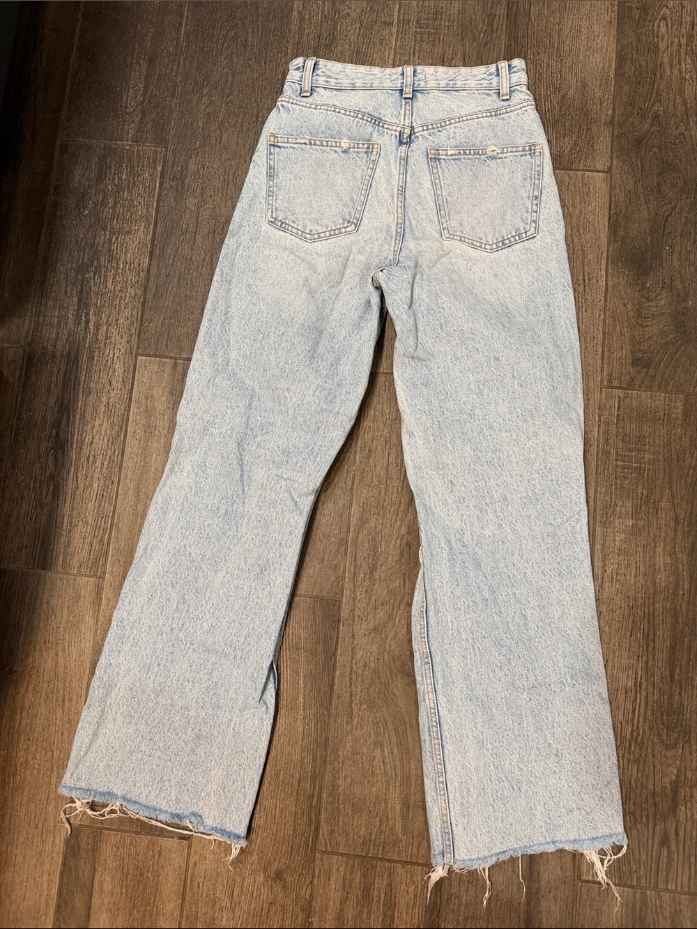 Zara TRF High-Rise Wide-Leg Distressed Jeans - Picture 5 of 7